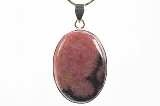 Polished Rhodonite Pendant (Necklace) - Sterling Silver #339848