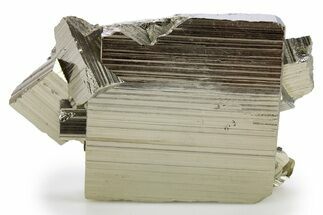 Gleaming Striated Cubic Pyrite Cluster - Peru #341545
