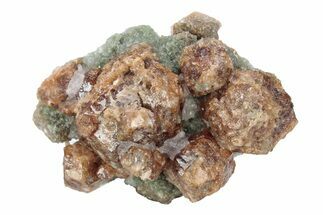 Red-Orange Hessonite Garnets on Diopside - Norway #341770