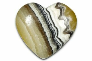 Polished Zebra Calcite Heart - Mexico #342074