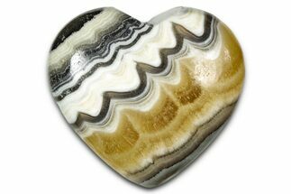Polished Zebra Calcite Heart - Mexico #342075