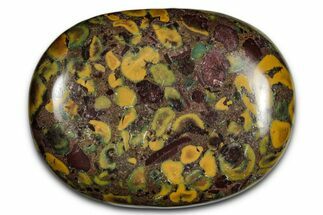 Polished Fruit Jasper Palm Stone - India #342228