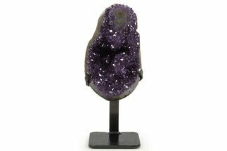 Sparkling Amethyst Geode With Metal Stand - Uruguay #342518