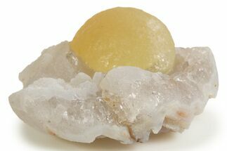 Botryoidal Yellow Fluorite on Quartz - India #342385