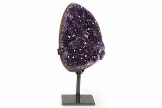 Sparkling Amethyst Geode With Metal Stand - Uruguay #342697