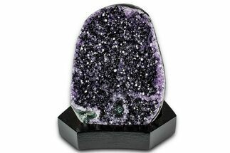 Deep Purple Amethyst Geode With Wood Base - Uruguay #342793