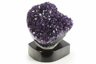 Deep Purple Amethyst Geode With Wood Base - Uruguay #342734