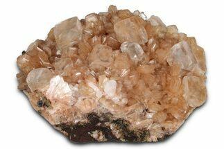 Gemmy Calcite Crystals on Peach Stilbite - India - India #342964