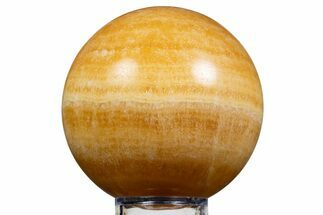 Polished, Orange Calcite Sphere - Mexico #343867