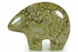Carved Green Breccia Zuni Bear - South Africa #344915