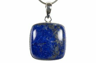 Polished Lapis Lazuli Pendant (Necklace) - Sterling Silver #345215