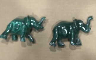 Two Malachite Elephant Carvings For Paul #345588