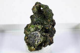 Sparkling Liebenbergite Crystals on Black Trevorite - Greece #345777