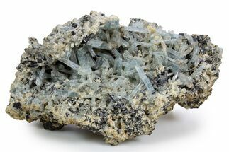 Aquamarine Crystal Cluster on Schorl and Feldspar - Namibia #346204