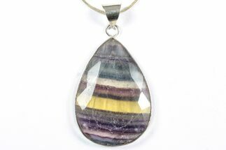Banded Fluorite Pendant (Necklace) - Faceted #346514