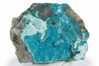 Sparkling Druzy Quartz on Chrysocolla - DR Congo #347491