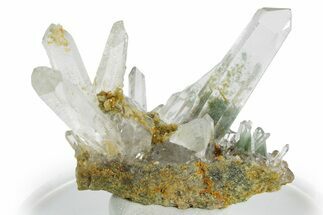Chlorite Included Quartz Crystal Cluster - Peru #347803
