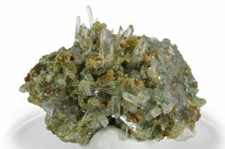Chlorite Included Quartz Crystal Cluster - Peru #347805