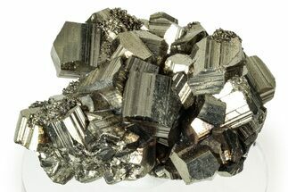 Gleaming Striated Pyrite Cluster - Peru #347583