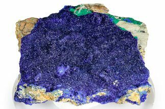 Vivid Blue Azurite & Green Malachite Crystals on Matrix - Congo #348529