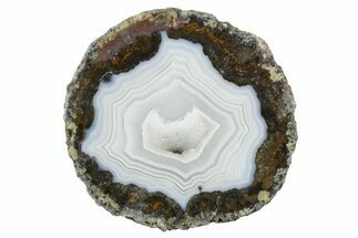 Las Choyas Coconut Geode Half with Agate and Siderite - Mexico #348475