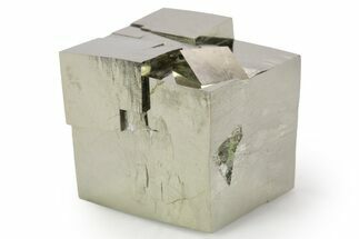 Shiny, Natural Pyrite Cube Cluster - Navajun, Spain #347331