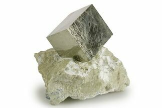 Natural Pyrite Cube In Rock - Navajun, Spain #337866