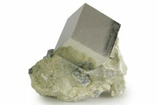 Natural Pyrite Cube In Rock - Navajun, Spain #337867