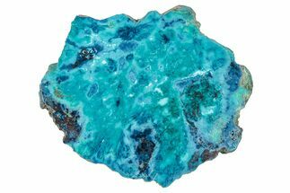 Vibrant Chrysocolla and Shattuckite Slab - Mexico #348739