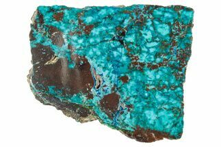 Vibrant Chrysocolla and Shattuckite Slab - Mexico #348742