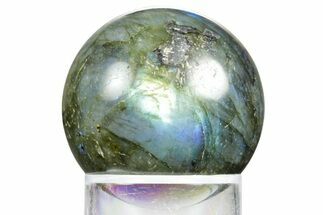Flashy, Polished Labradorite Sphere - Great Color Play #350037