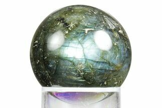Flashy, Polished Labradorite Sphere - Great Color Play #350046