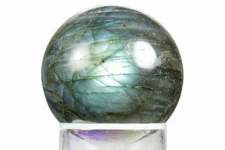 Flashy, Polished Labradorite Sphere - Great Color Play #350048