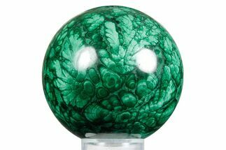 Flowery Polished Malachite Sphere - DR Congo #348895