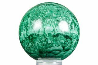 Flowery Polished Malachite Sphere - DR Congo #348897