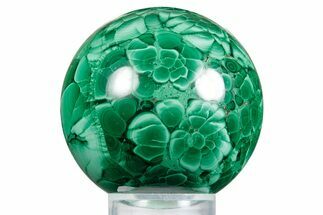 Flowery Polished Malachite Sphere - DR Congo #348901