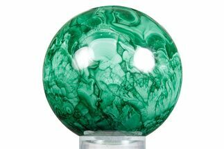Flowery Polished Malachite Sphere - DR Congo #348904