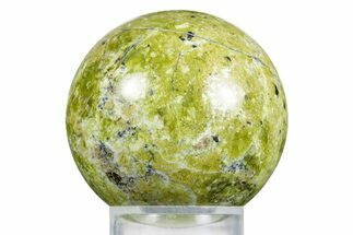 Polished Lizardite With Hematite Sphere #350156