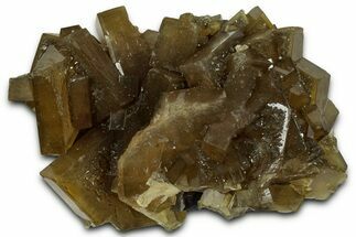 Golden Barite Crystals On Fluorite - Xiefang Mine, China #350740