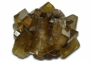 Golden Barite Crystals On Fluorite - Xiefang Mine, China #350743