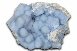 Botryoidal Blue Chalcedony Pseudomorph After Anhydrite - Peru #350754