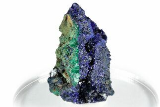 Sparkling Azurite Crystals with Fibrous Malachite - China #350782