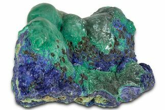 Sparkling Azurite Crystals with Fibrous Malachite - China #350795