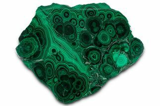 Flowery Polished Malachite Slab - DR Congo #350830