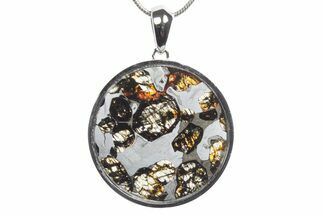 Sericho Pallasite Round Meteorite Pendant - Kenya #351400