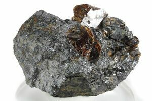 Fluorescent Zircon Crystals in Biotite Schist & Feldspar - Norway