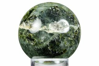 Polished Prehnite With Epidote Sphere #343051