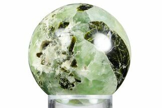 Polished Prehnite With Epidote Sphere #343065