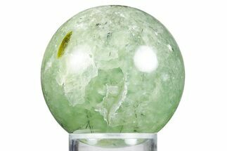 Polished Prehnite With Epidote Sphere #343067