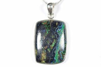 Stunning Malachite and Azurite Pendant - Sterling Silver #353987